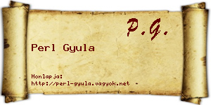 Perl Gyula névjegykártya