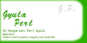 gyula perl business card